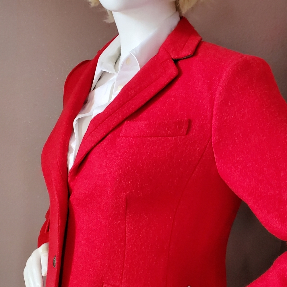 TALBOTS red wool blend blazer jacket size 8 - Picture 2 of 9